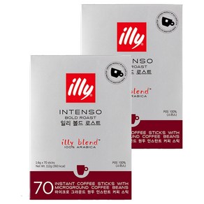 일리 인텐소 원두 인스턴트 커피 스틱 레귤러, 1.6g, 70개입, 2개