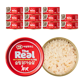 하림펫푸드 더리얼 DOG 슬림 캔 강아지 간식, 닭고기맛, 90g, 12개