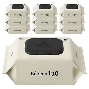 Bebeen 120 엠보싱 대용량 아기물티슈 캡형, 10개, 120매, 50g