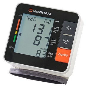 비타그램 자동전자 손목형 혈압계 PG-800A11, 1개