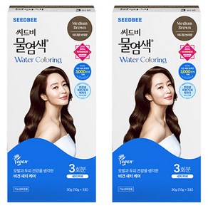 [비건라이프] 씨드비 프리미엄 물 염색제 3회분, 미디엄브라운, 2개