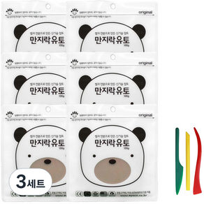 이야코 만지락 소프트 유토 100g x 6p + 주걱칼 3종 세트