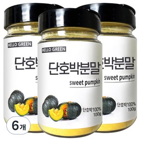 헬로우그린 국내산 단호박 분말 통, 6개, 100g