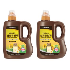 컨센서스 패밀리 섬유유연제 베이비로션 향 본품, 3.4L, 2개