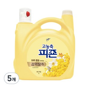 피죤 고농축 강력탈취 섬유유연제 써니가든 본품, 6L, 5개