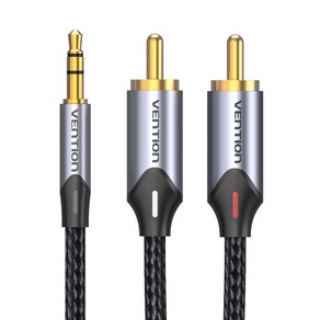 벤션 울트라 직조 3.5mm to 2 RCA 오디오 케이블 혼합색상