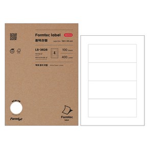 폼텍 레이저 잉크젯 공용 화일인덱스용 라벨 LS-3626, 4칸, 100매