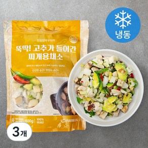 친정엄마꾸러미 뚝딱! 고추가 들어간 찌개용 채소 (냉동), 500g, 3개