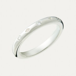 CHAUMET 여성용 피델리티 플래티넘 다이아 웨딩밴드 080944 54