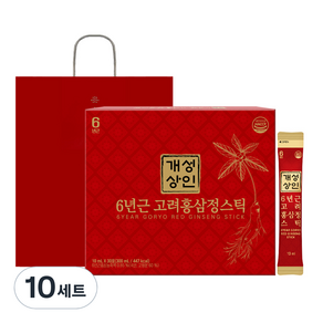 개성상인 6년근 고려홍삼정 스틱 + 쇼핑백, 300ml, 10세트