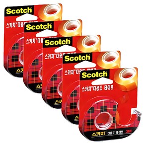 스카치 3M 다용도 셀로판 테이프 디스펜서 581 18mm x 15m, 혼합색상, 5개