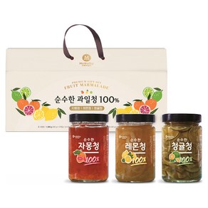 맥널티커피 순수한 과일청 100% 선물세트, 레몬청 460g + 자몽청 460g + 청귤청 460g, 1세트