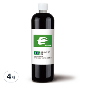 룰리커피 더치커피 콜드브루 커피 원액 브라질, 4개, 1개입, 500ml