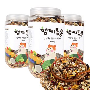 햄찌통통 건강한 햄스터 먹이 사료, 600g, 3개