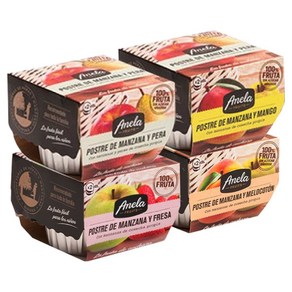 아넬라 생과일 디저트 적응 B 패키지 100g x 2p x 4종 세트, 딸기, 망고, 복숭아, 사과배, 1세트