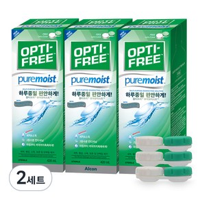 옵티프리 퓨어모이스트 렌즈세정액 420ml 3p + 렌즈케이스 3p