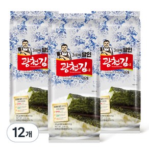 광천김 3대째 달인 파래 조각김, 55g, 12개