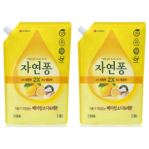 자연퐁 기름기 걱정없는 베이킹소다&레몬 주방세제, 1.18L, 2개