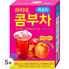 하이네 콤부차 복숭아 20p, 5g, 20개입, 5개