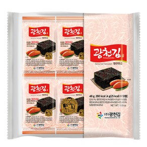 광천김 명란맛 김, 4g, 12개