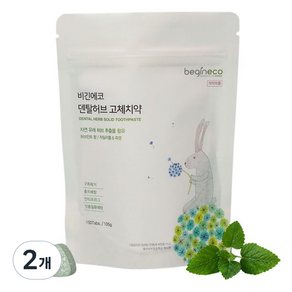 비긴에코 덴탈허브 고체치약 리필형, 105g, 2개