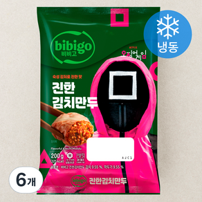 비비고 진한 김치만두 (냉동), 200g, 6개