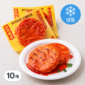 한끼통살 닭가슴살 스테이크 핫양념 치킨맛 (냉동), 100g, 1개입, 10개