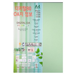 종이문화 디지털80 OA지 13 에메랄드, A4, 100매