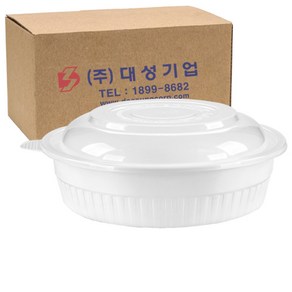 쿡앤락 사출 원형찜용기 특대 4.5L 백색 세트