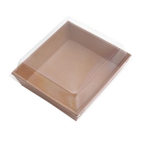 봄91 크라프트 정사각 도시락 중 12 x 11 x 3.5 cm, 20개, 1개