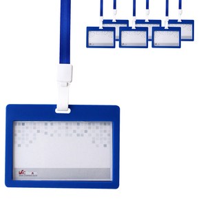 빅드림 가로형 레인보우 ID사원증 카드홀더 명찰세트 VIC-6611