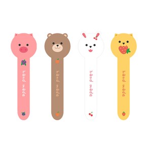 도나앤데코 롤리팝 handmade 4종스티커 꿀꿀이 20p + 곰 20p + 토끼 20p + 야옹이 20p