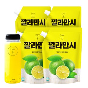 데이앤 황토농원 깔라만시 원액 1L x 4p + 보틀, 4L, 1세트