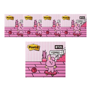 포스트잇 강한점착용 커버노트 BT21, COOKY, 5개입