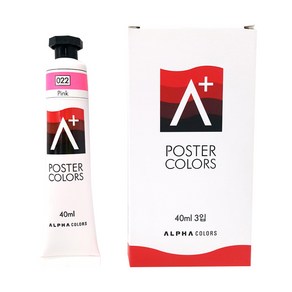 알파색채 포스터물감낱색 A+ 022 Pink, 40ml, 1색