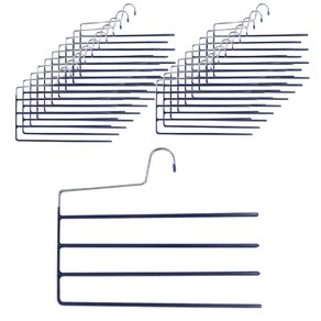 데코즈인 코팅 바지걸이 4단, 네이비, 20개