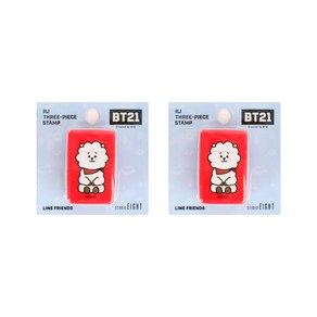 라인프렌즈 BT21 3단 스탬프 2p, 알제이, 혼합 색상