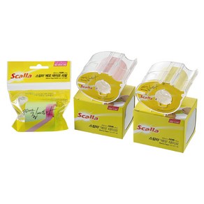 스칼라 메모테이프 48mm 세트, Pink + Yellow + Geen, 1세트