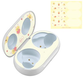 카카오프렌즈 갤럭시 버즈 스윗리틀테마 패턴타입 철가루 방지 스티커, 옐로우 리틀무지