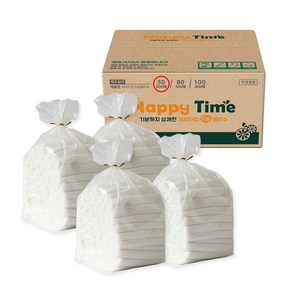 해피타임 덕용 냅킨 물티슈 홀타입 50g, 150개입, 4개