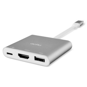 엑토 3in1 PD 충전 USB 3.0 C타입 HDMI 컨버터 TC-25, 그레이, 1개