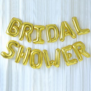 BRIDAL SHOWER 은박풍선 커튼 세트, 골드, 1세트