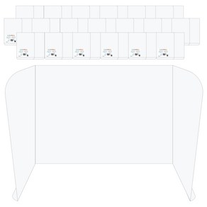 에코청운 3단 칸막이 화일 대형, 투명, 20개