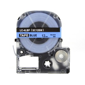 모든잉크샵 엡손 호환 라벨테이프 SC12B, 파랑바탕 + 검정글씨, 12mm