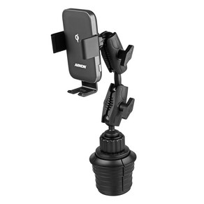 ARKON 무선N오토 더블로버스트 스몰 차량용 컵홀더 무선충전 핸드폰 거치대 AWCRMS2X323, 1개