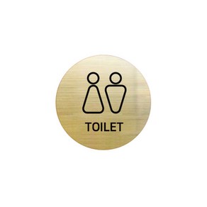 로마크골드유광 인테리어 화장실표지판 써클 S, TOILET, 1개