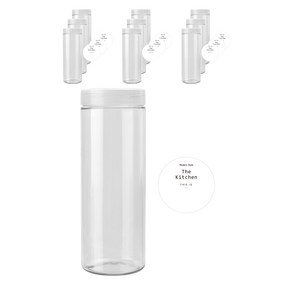 원형 잡곡통 1000ml x 10p + 반투명캡 10p + 네임스티커 원형 10p