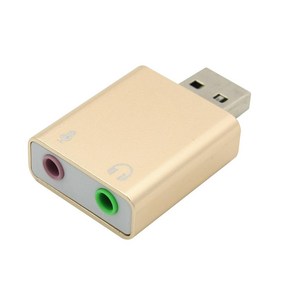 컴스 USB 오디오7.1 컨버터 3.5 ST Mic Gold 사운드카드 외장형