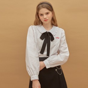 [셀럽 착용] 하트클럽 Heart Ribbon Frill Blouse