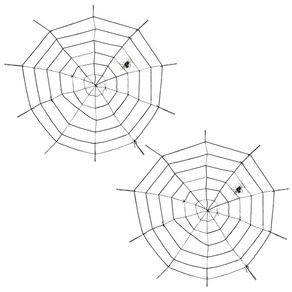 리빙다 럭셔리 거미줄 천장장식 2세트, 블랙